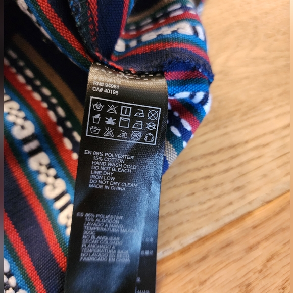 Striped Blue and Red Women's Top - Picture 3 of 3